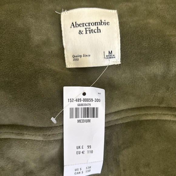 Abercrombie Contrast Trim Sherpa Aviator Jacket NWT - Picture 4 of 4